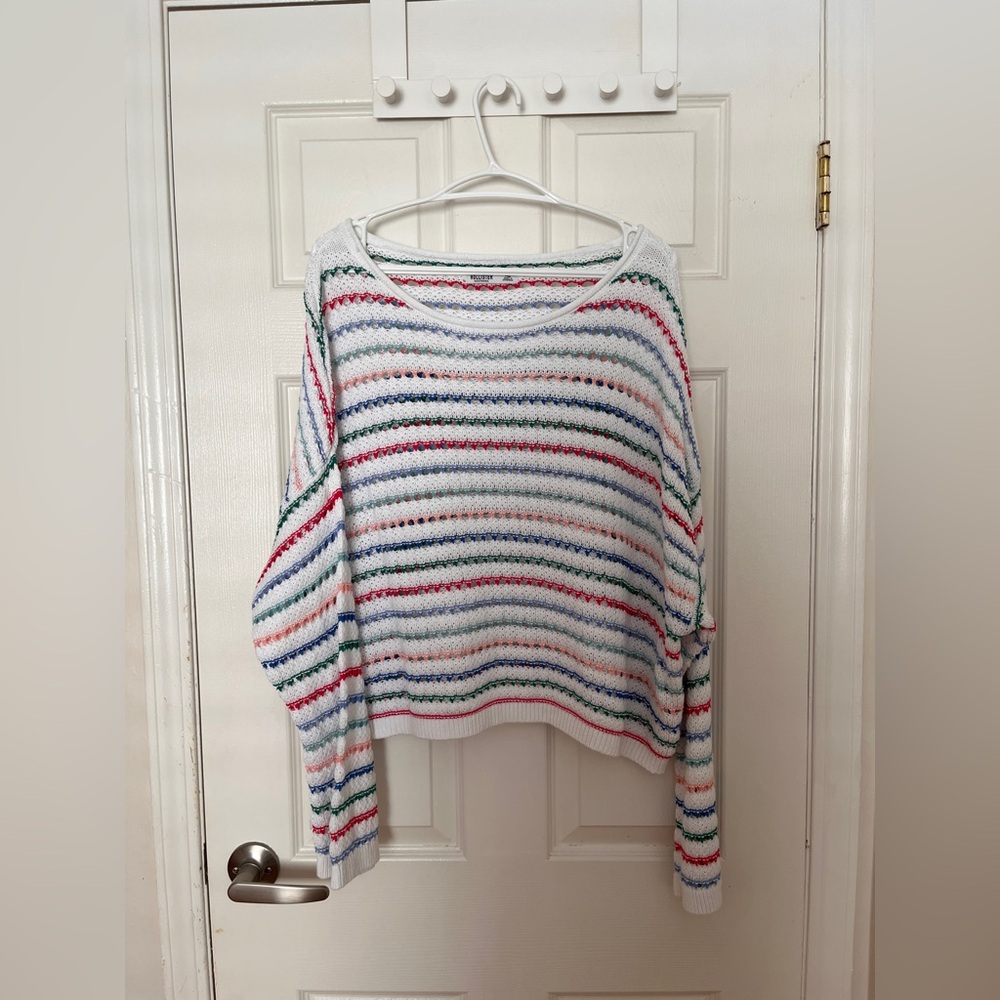 Rainbow Open-Knit Stripe Sweater